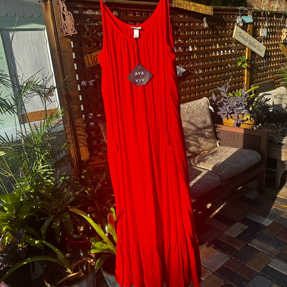 Ava & Viv Vibrant Red Maxi Dress - Picture 12 of 12